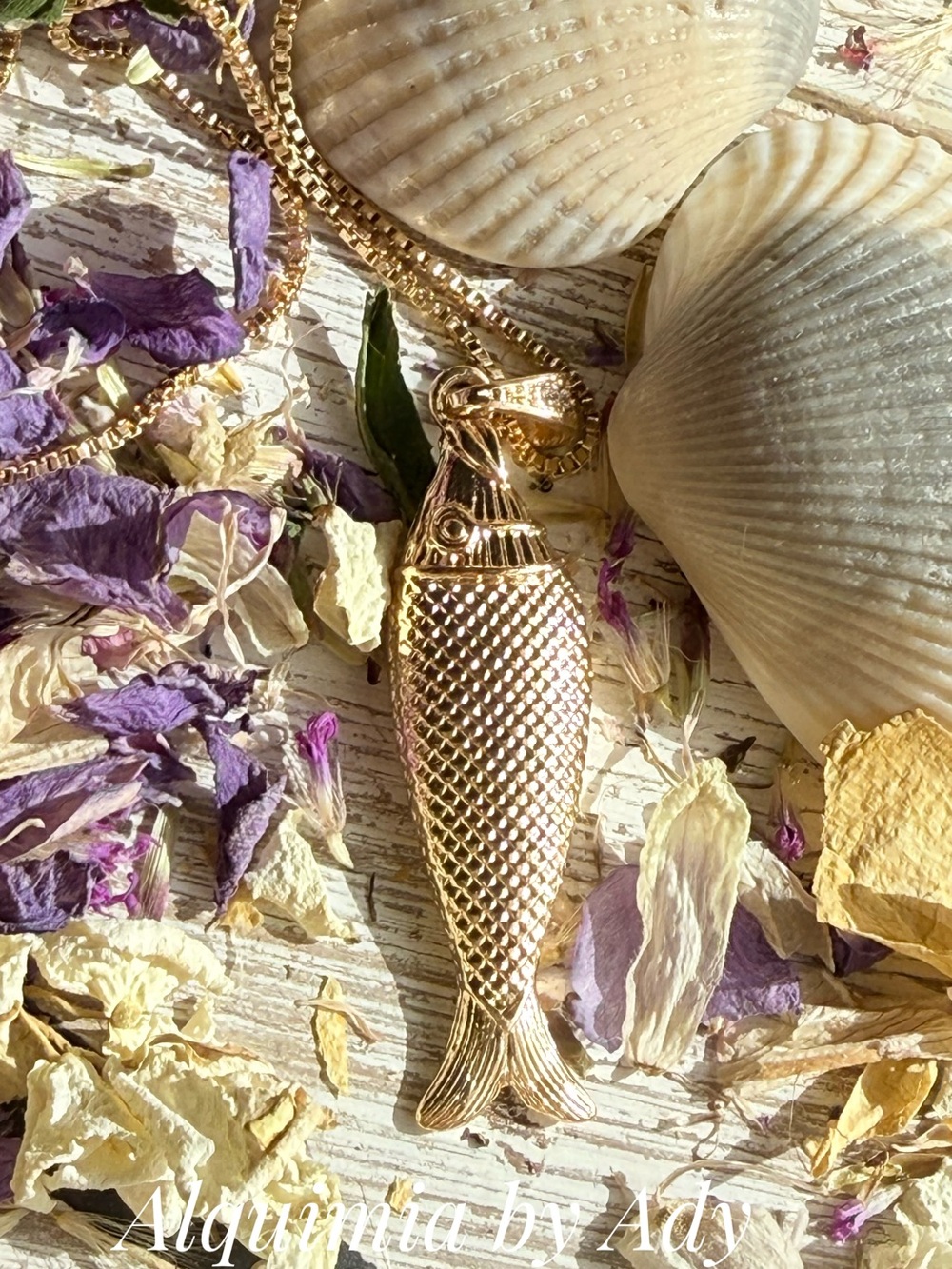 X Long Gold Fish Pendant Necklace